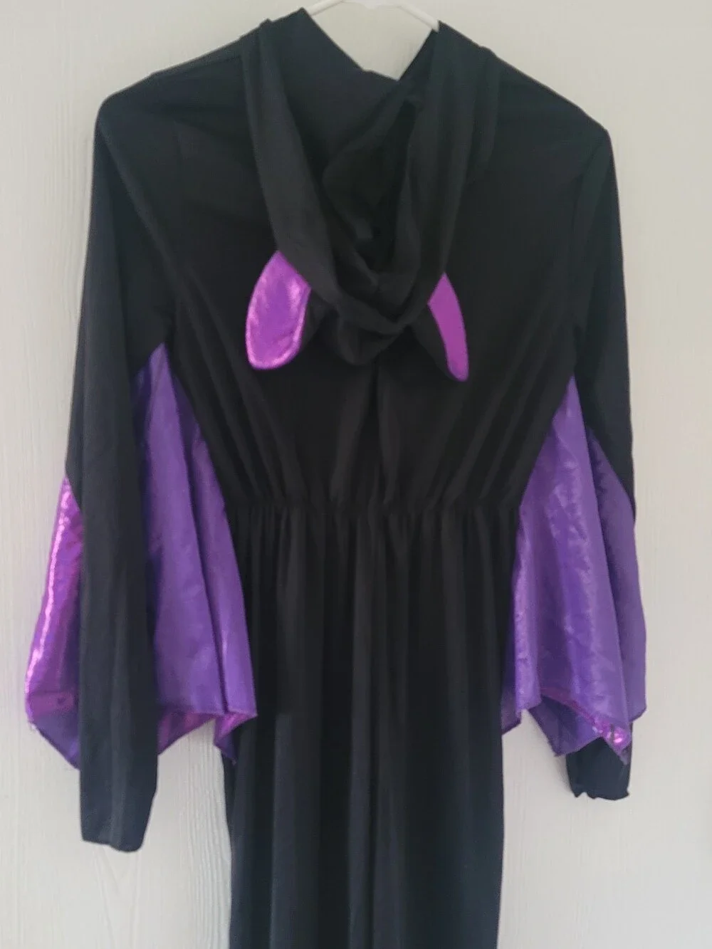 Midnight Bat Kids Halloween Costume Hooded Jumpsuit with Wings 10-12 Large L New